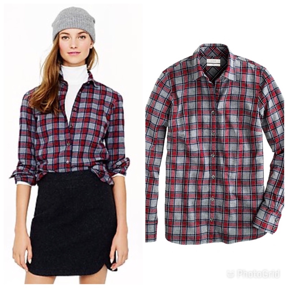 J. Crew boy shirt in tartan plaid